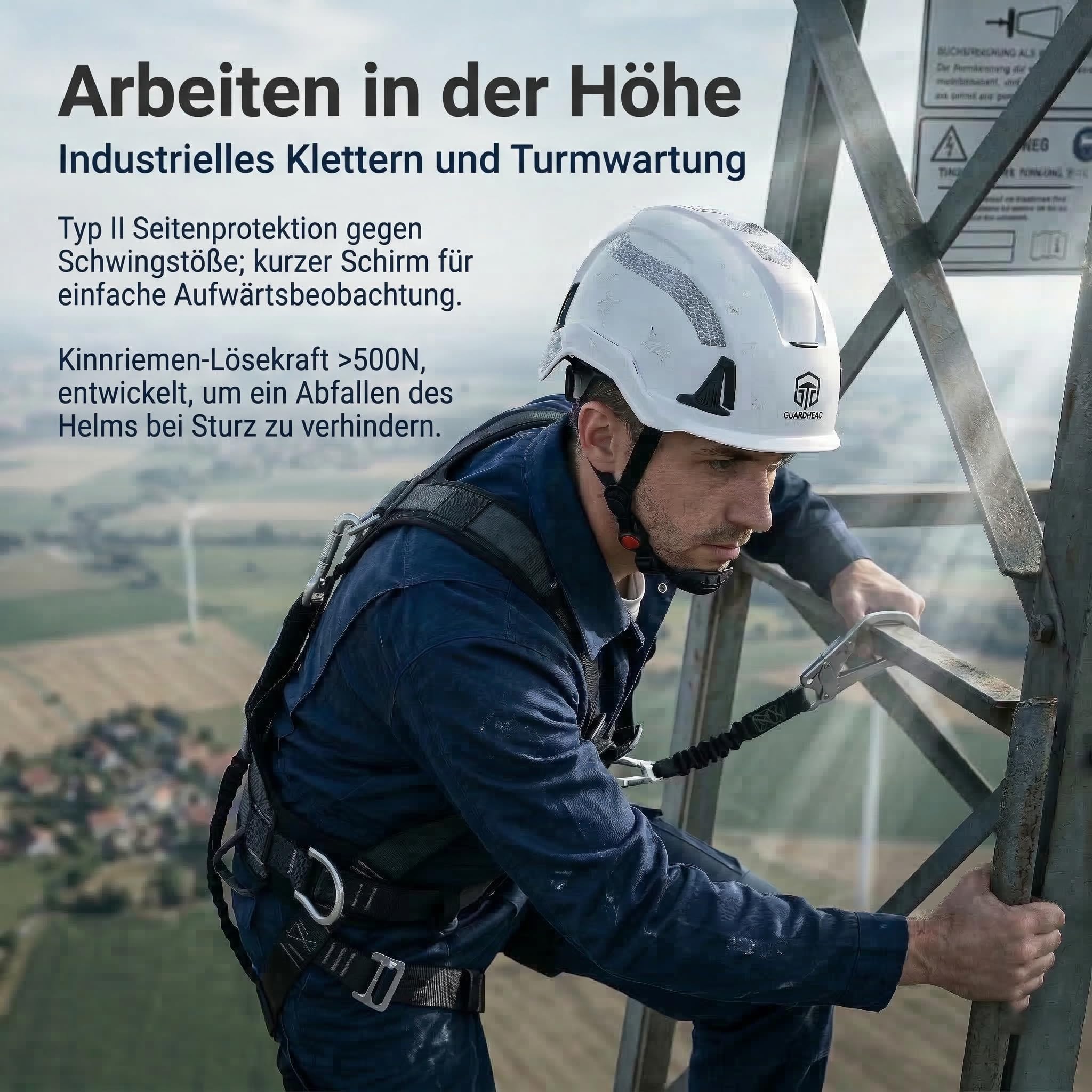 Schutzhelm W6000C, EN 397 Typ 2 Bauhelm, & EN 50365 Klasse 1 Elektrikerhelm, Arbeitshelm mit EPS-Innenschale für Baustelle, Industrie & Höhenarbeit
