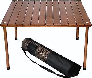 Table in a Bag W2716 Original Low Wood Portable Table with Carrying Bag, Brown