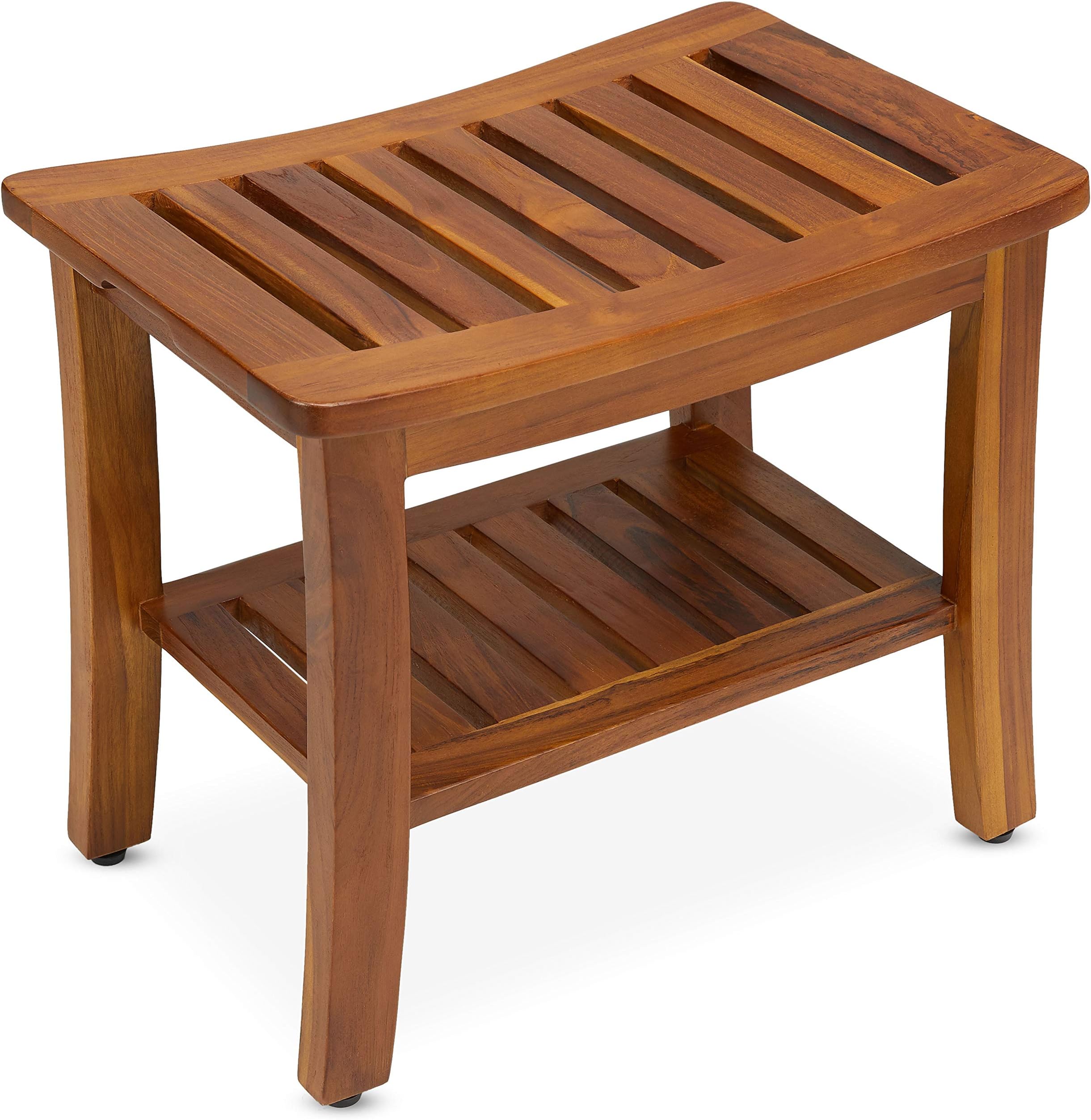 EcoDecors 24 inch Teak Shower Bench Teak Bench for Shower