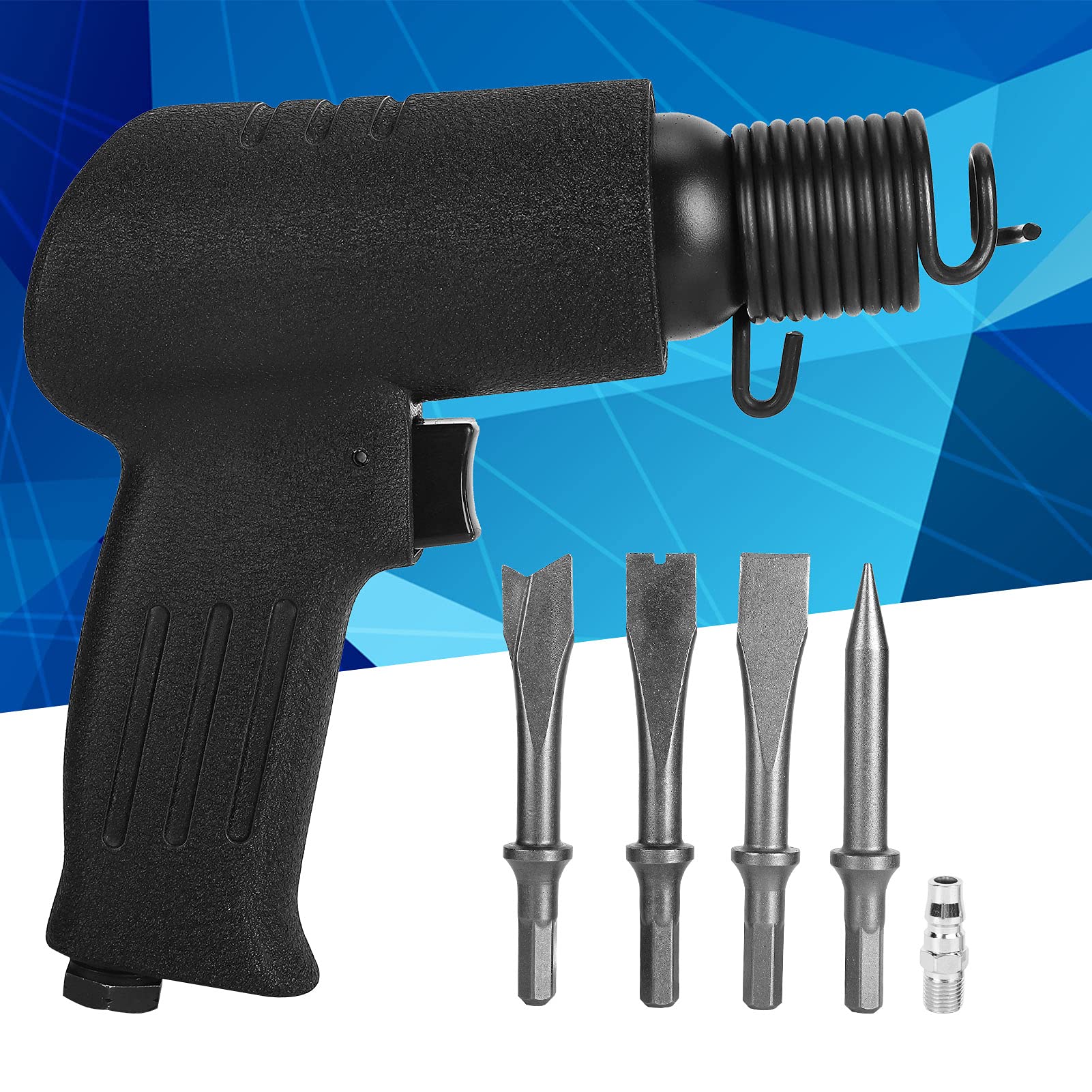 Luftmeißel, Pneumatischer Hammer aus Legiertem Stahl, 4200 BPM, mit 4 Meißelköpfen Zum Schneiden, Schlitzen, Schaufeln, Wand, Ziegel, Metall, Entgraten für Werkstattreparaturen