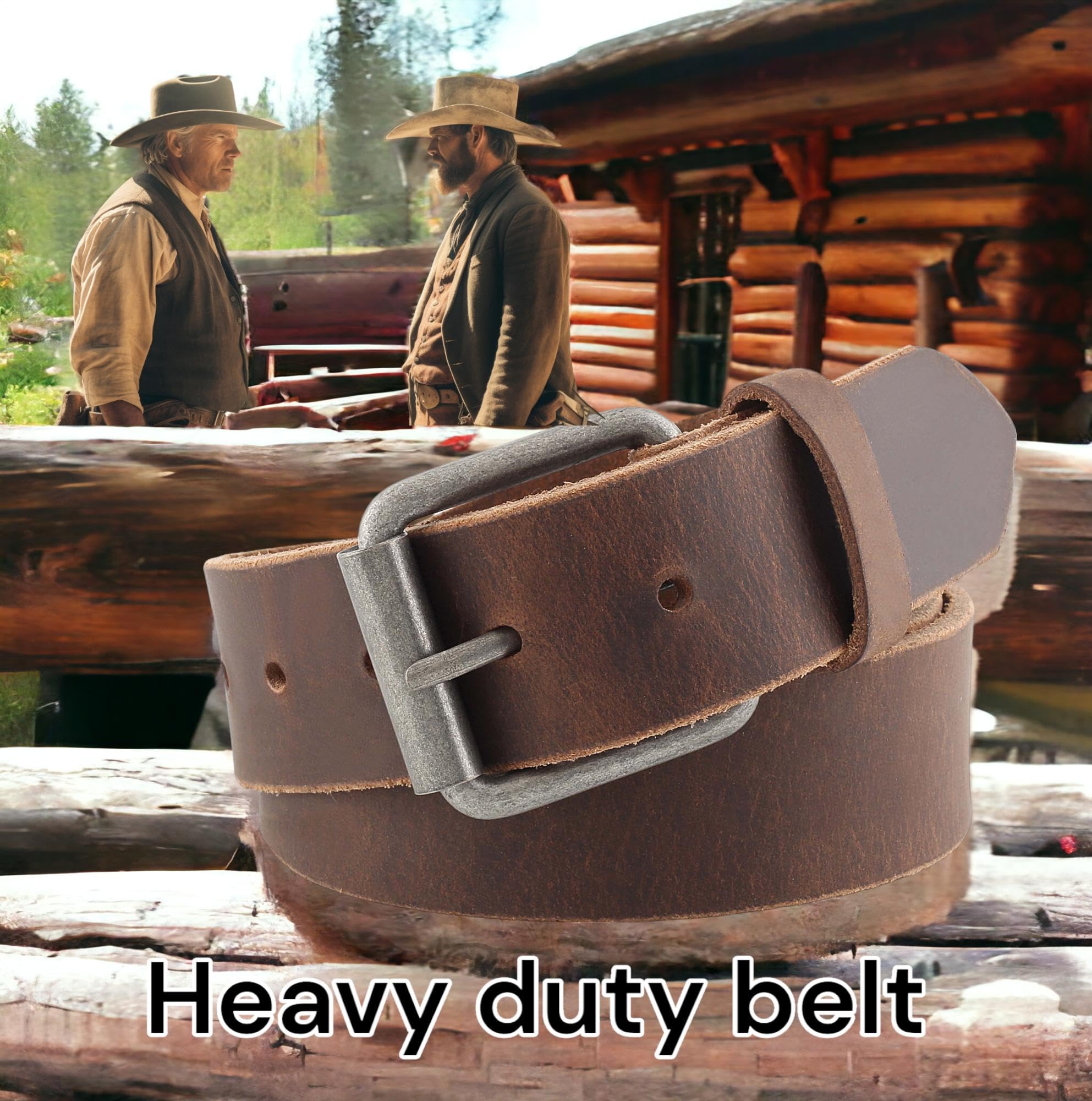 Men's Casual Full Grain Classic Leather Dress Belt For Jeans,1.5