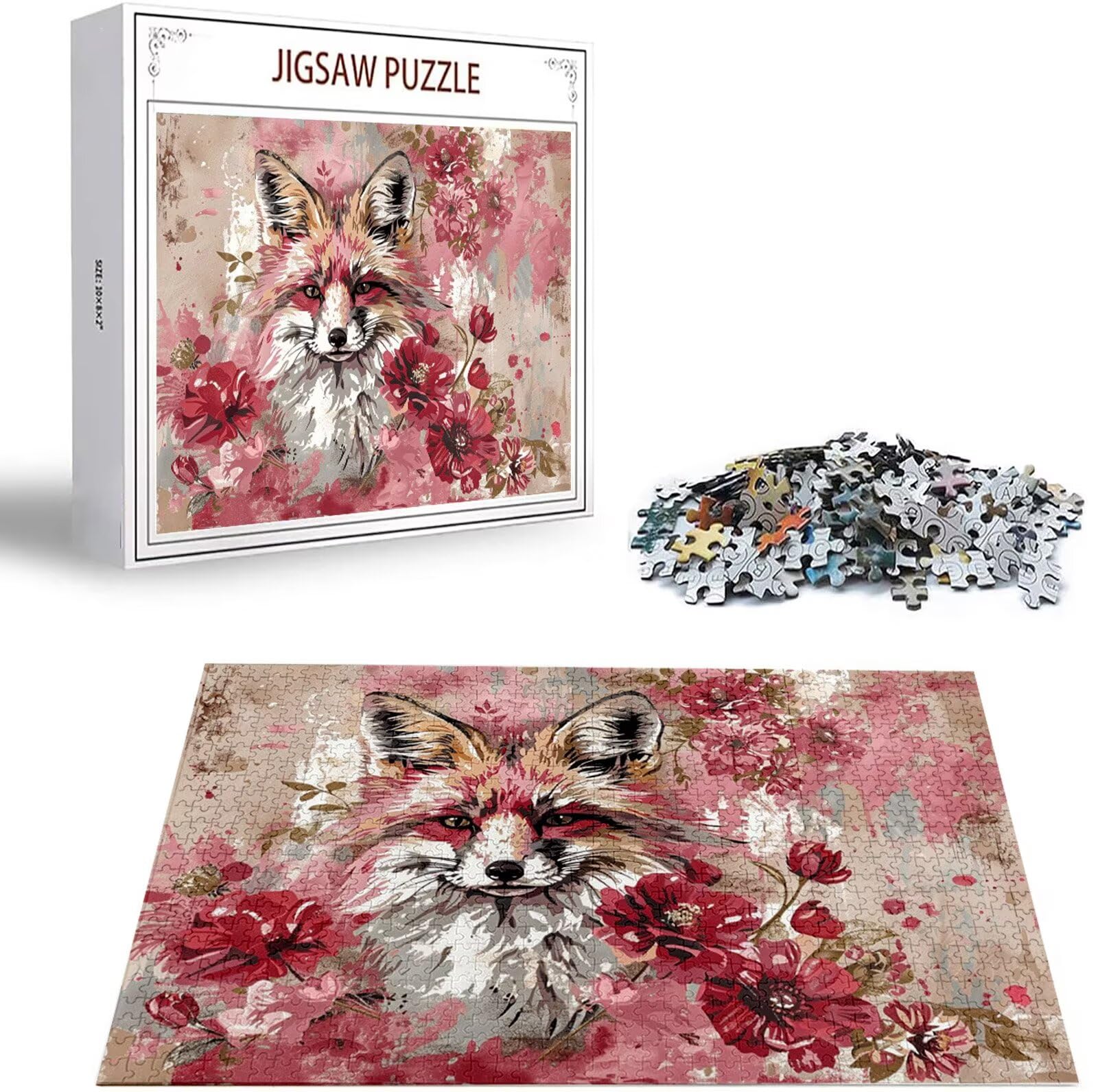 Puzzle 5000 Pezzi, 3 4 5 Anni Puzzle Volpe 6 7 8 Anni Giochi Educativi Sostenibili Con Motivi Per Adulti Da Gioco in Legno Di Alta Qualità Jigsaw Fiore per Gioco Familiare, 2026 Regalo Natale H-6479