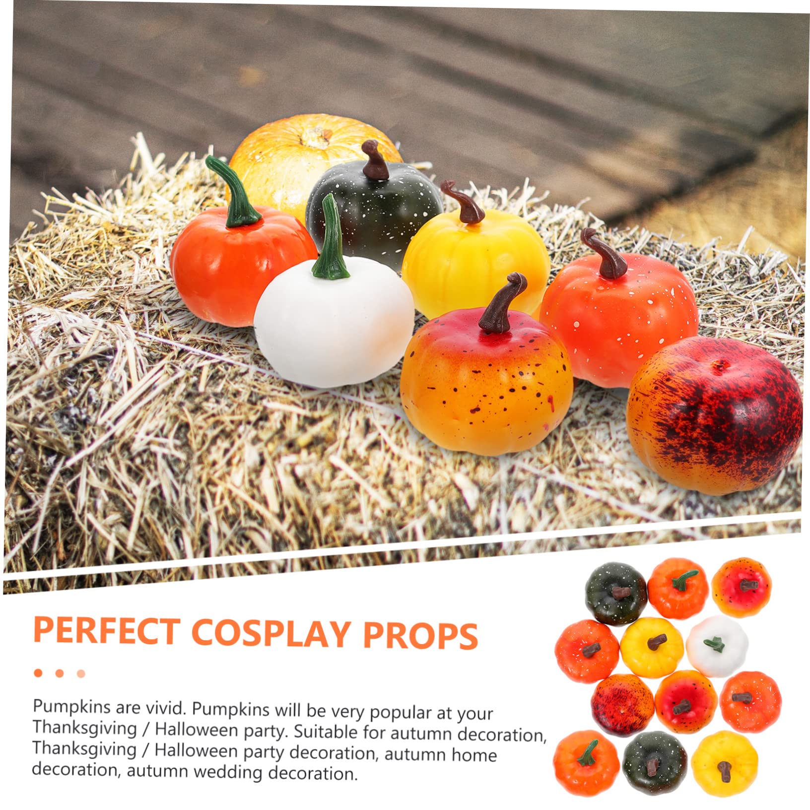 4 Sätze Künstlicher Kürbis Halloween Kürbismodelle Gefälschte Kürbisse Kürbisornamente Simulation Halloween Ornamente Kunst Fotografiebedarf Foto 12 Stück * 4