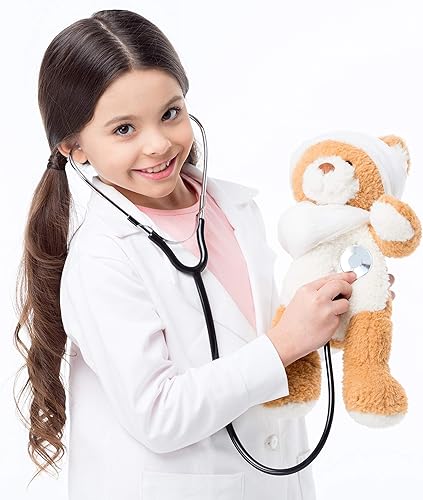 Miniatura 2 de Skeleteen Doctor's - Estetoscopio de juguete para niños, juego de médico o enfermera, accesorios de disfraz y juguetes de utilería para niños, 1