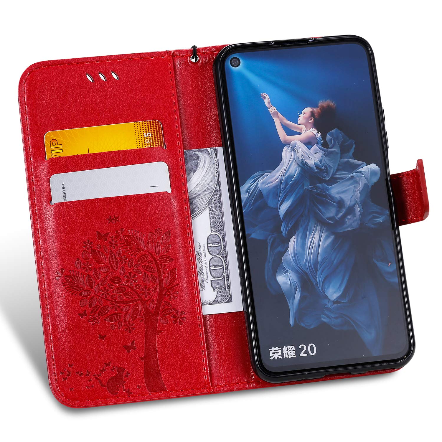 TOUCASA Cover per Huawei Honor Play, Flip Custodia [Magnetica