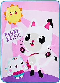 Gabby's Dollhouse Cakey And Pandy Kids Bedding Super Soft Micro Raschel Throw, 46 in x 60 in, By Franco
