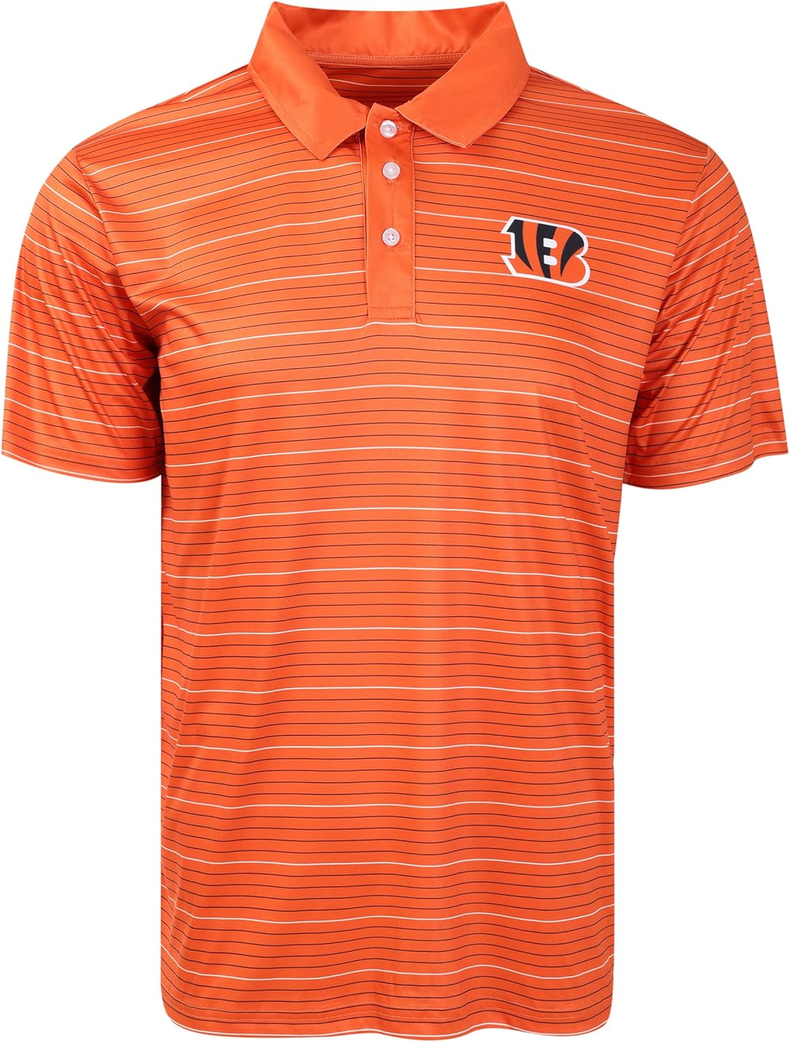 FOCO NFL Mens NFL Team Logo Striped Polyester Polo Short Sleeve Shirt