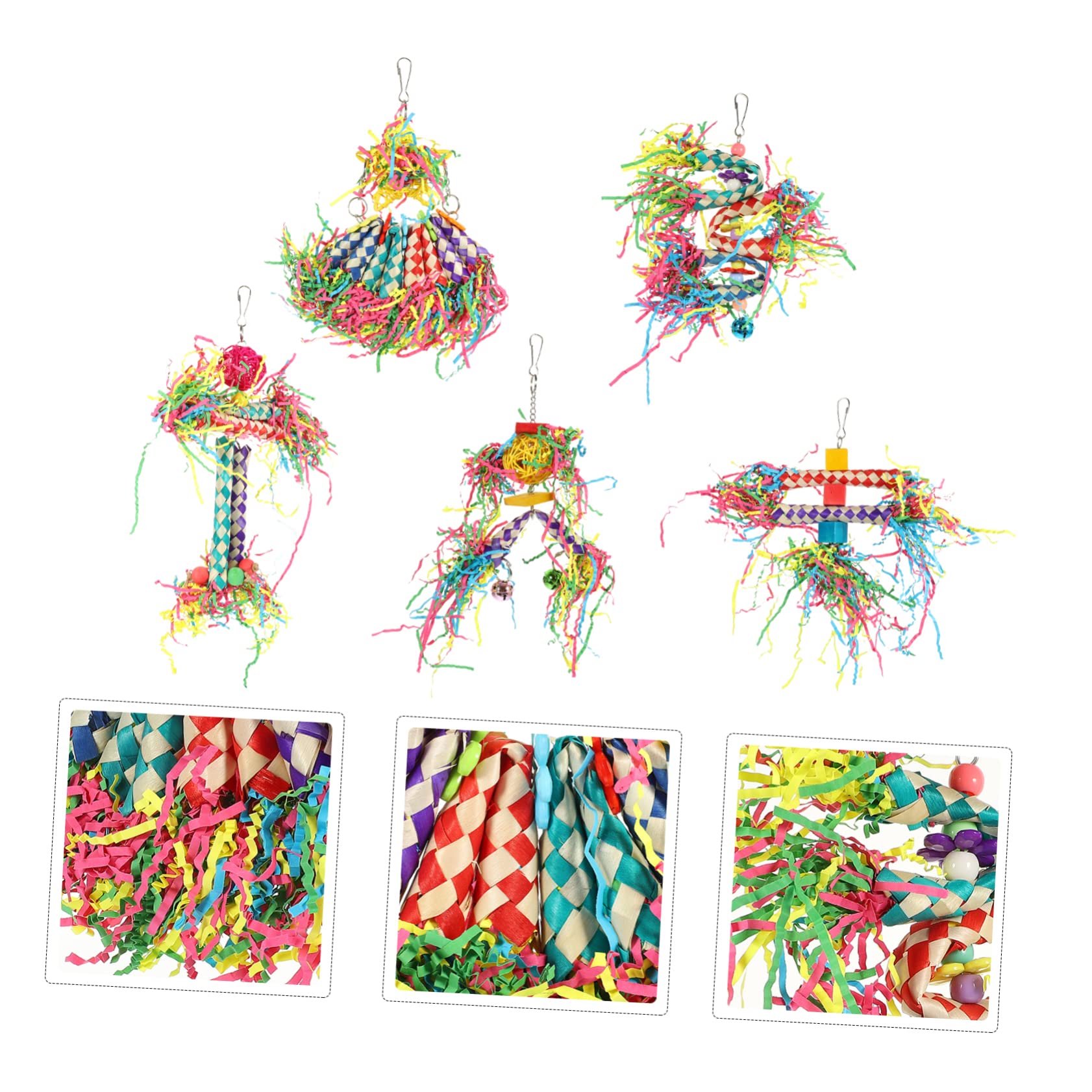 POPETPOP 2ensembles Jouets à Mâcher pour Perroquets Accessoires Suspendus pour Cage à Oiseaux Stimule Activité Physique Oiseaux