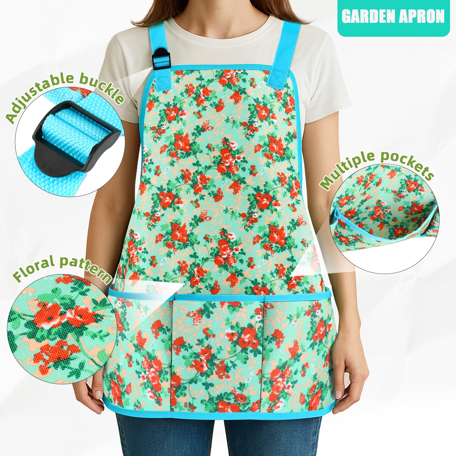 Juego de herramientas de jardín, 10 piezas de herramientas de jardinería resistentes, incluye pala de mano, rastrillo, podadora, regalos de jardinería para mujeres, kit de jardín con bolsa