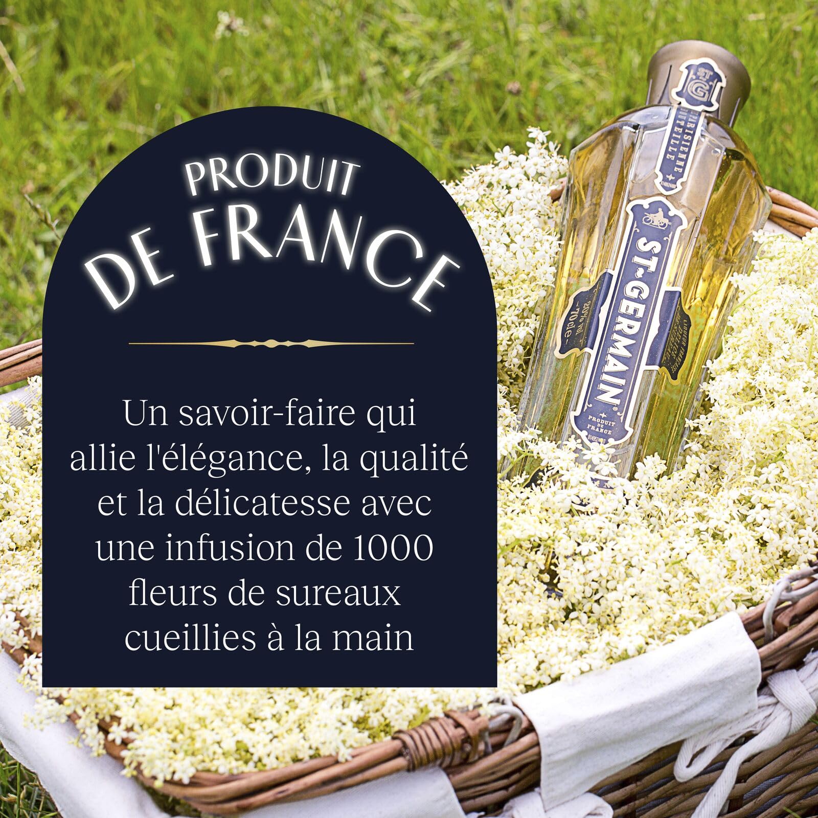 St-Germain Liqueur Française élaborée aux fleurs de sureau, 20 % vol., 70 cl/700 ml, fraîchement cueillies à la main, sans arômes artificiels