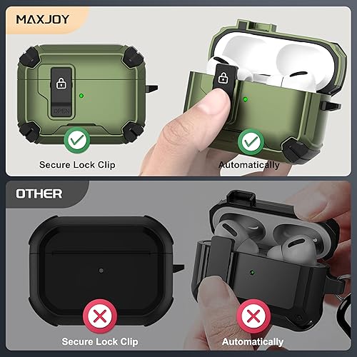 Miniatura 2 de Maxjoy Funda protectora para AirPods Pro 2 2022, AirPods Pro de 2 generación con bloqueo automático, compatible con Apple AirPod Pro de 2 generación