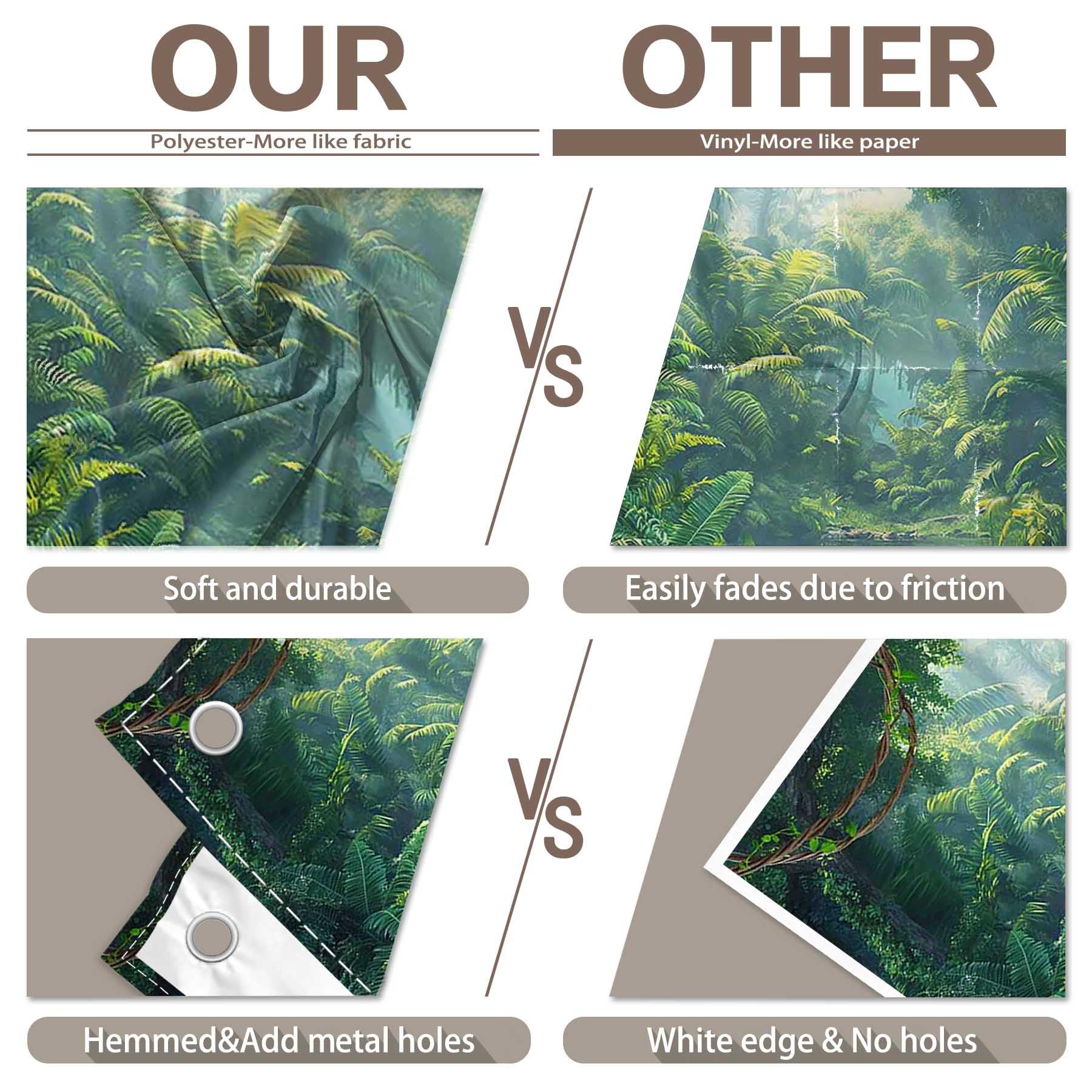 ZTHMOE Fabric 8x6ft Jungle Forest Photography Backdrop Rainforest Tropical Natural Scenery River Background Summer Adventure Party Decorations Photo Banner Props