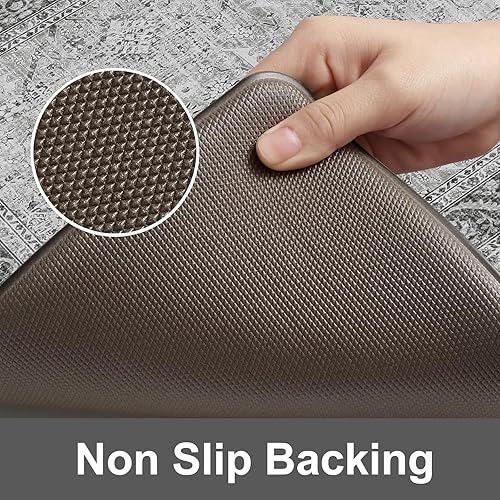 Vista 278 de KIMODE - Juego de 2 tapetes de cocina antifatiga, estilo vintage, antideslizantes, impermeables, ergonómicos, acolchados, cómodos para lavandería