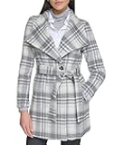 Wool Wrap Jacket for Women - Polyester Blend Fabric - Two Welt Pockets at Hips - Toggle Cuffs