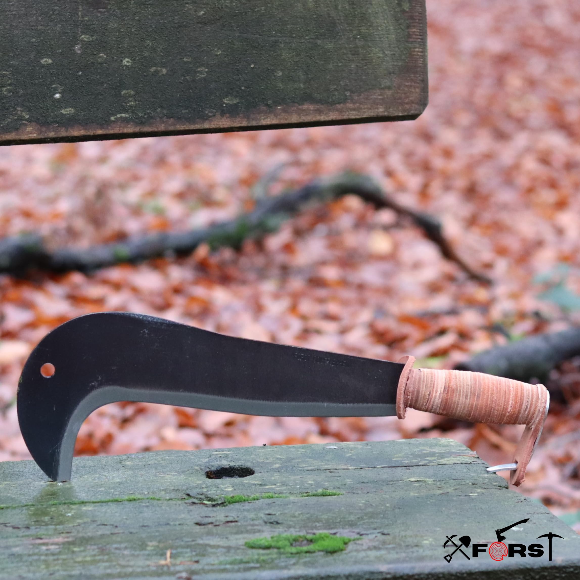 Xforst Strumento da giardino con manico antiscivolo in pelle – fornito con due pietre per affilare e custodia per il trasporto