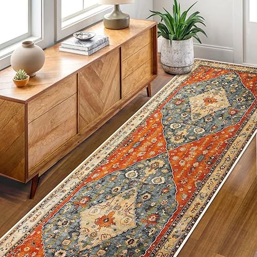 Miniatura 4 de COMSLE Alfombra Pasillera Bohemia, Alfombras Lavables de 2' x 8' para Pasillo, Lana Sintética, Alfombra Pequeña para Área de Cocina, Alfombra