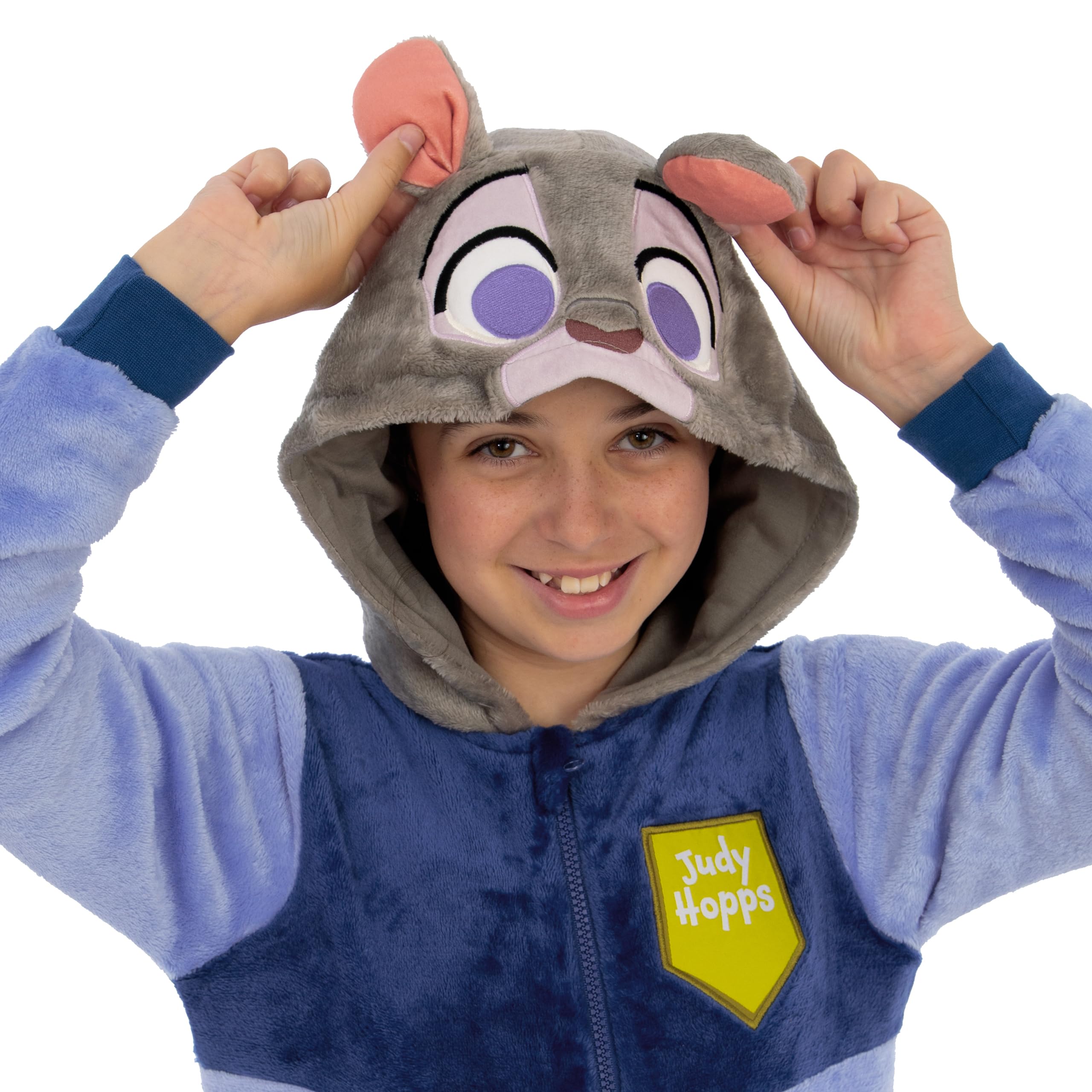 Disney Grenouillere Enfant avec Oreilles 3D, Pyjama Combinaison Enfant Zootopie, Surpyjama Fille Judy Hopps