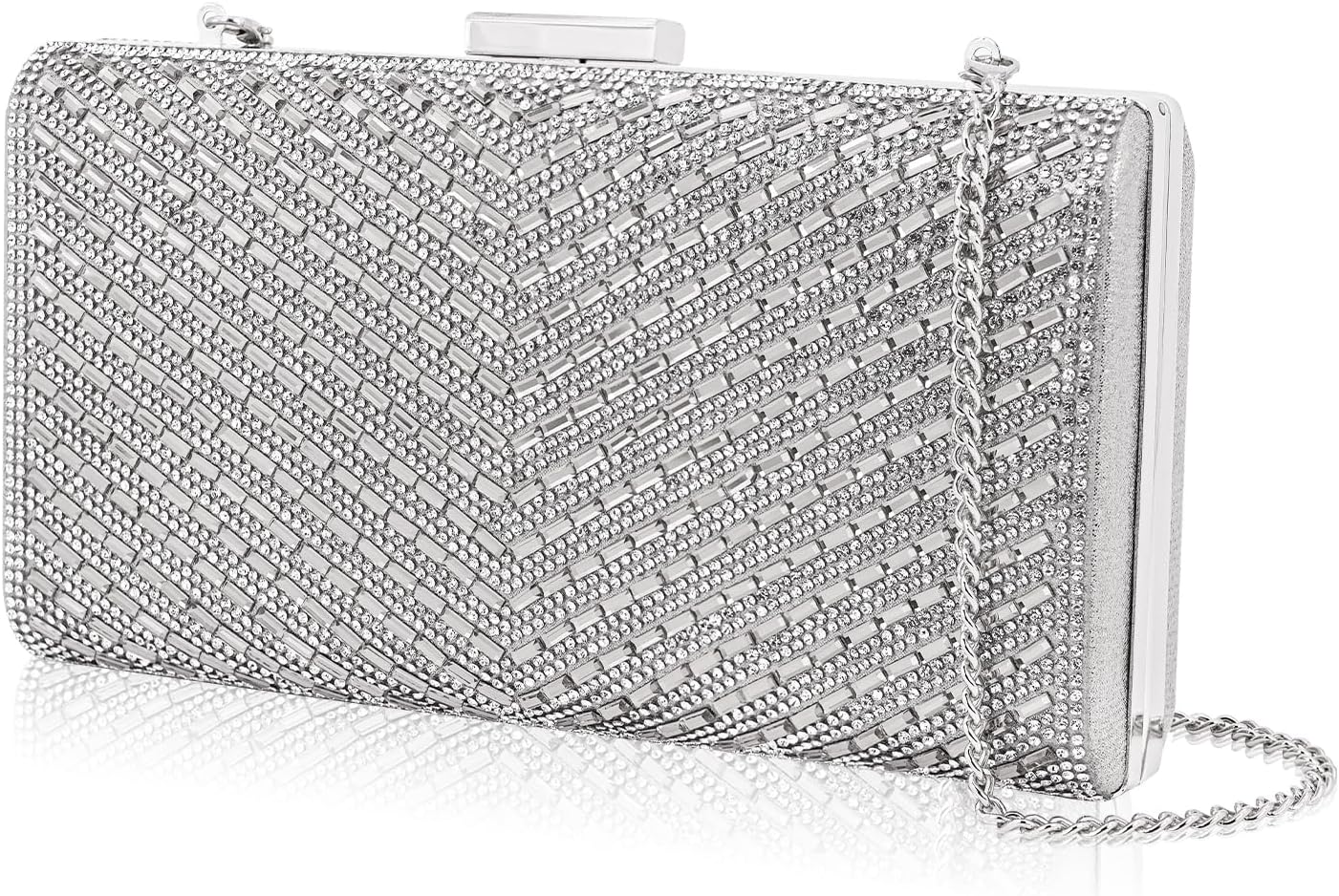 Docacan Sparkly Rhinestone Clutch for Bridal Glitter Metal Clasp Purse Formal Party and Wedding Evening Bag For Women