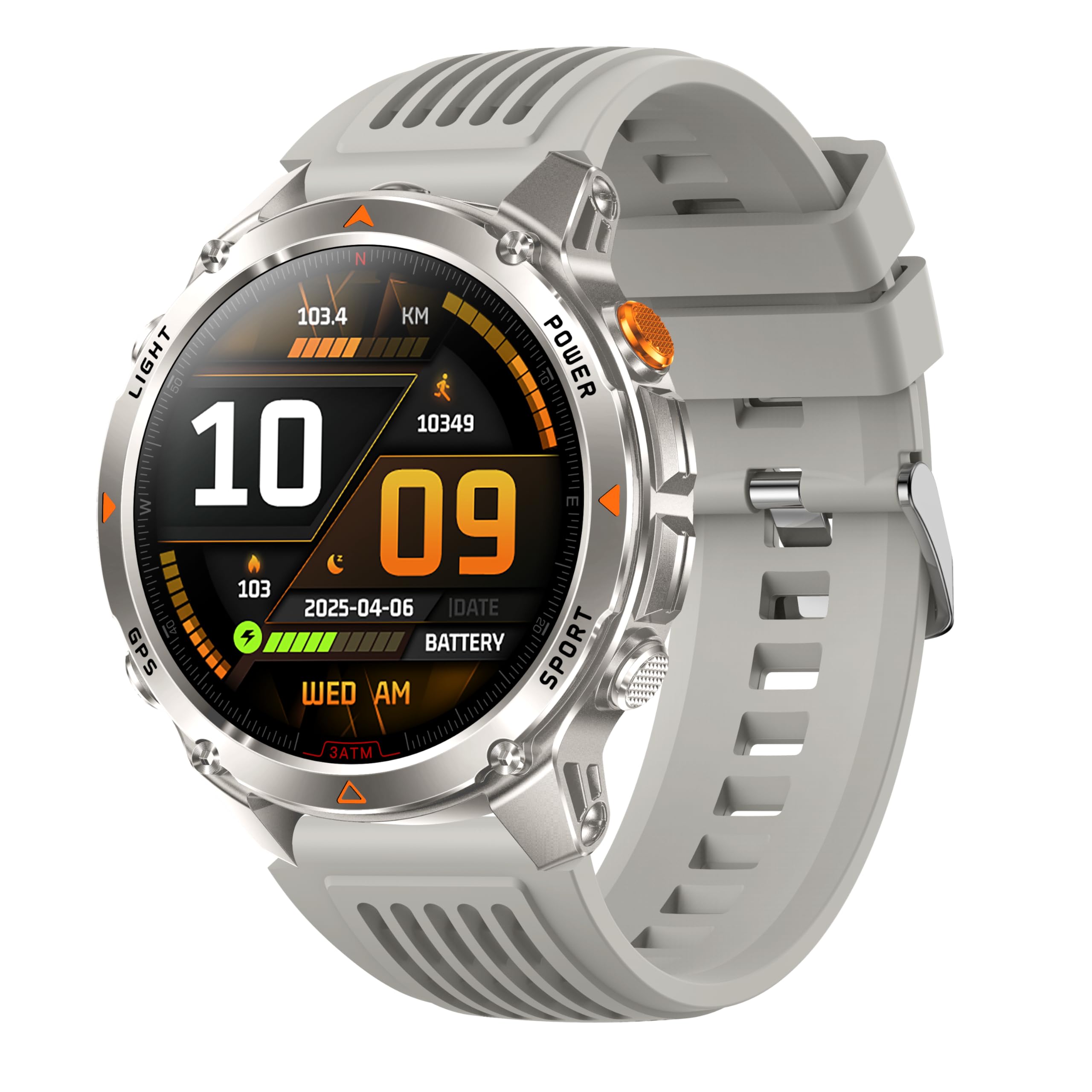 GPS Running Watch with Bluetooth Call, 1.46" IPS Full Touch Display, Heart Rate &amp; Sleep Monitor, Multi-Sport Modes, Waterproof Fitness Smartwatch for Men Women (Silver Gray)
