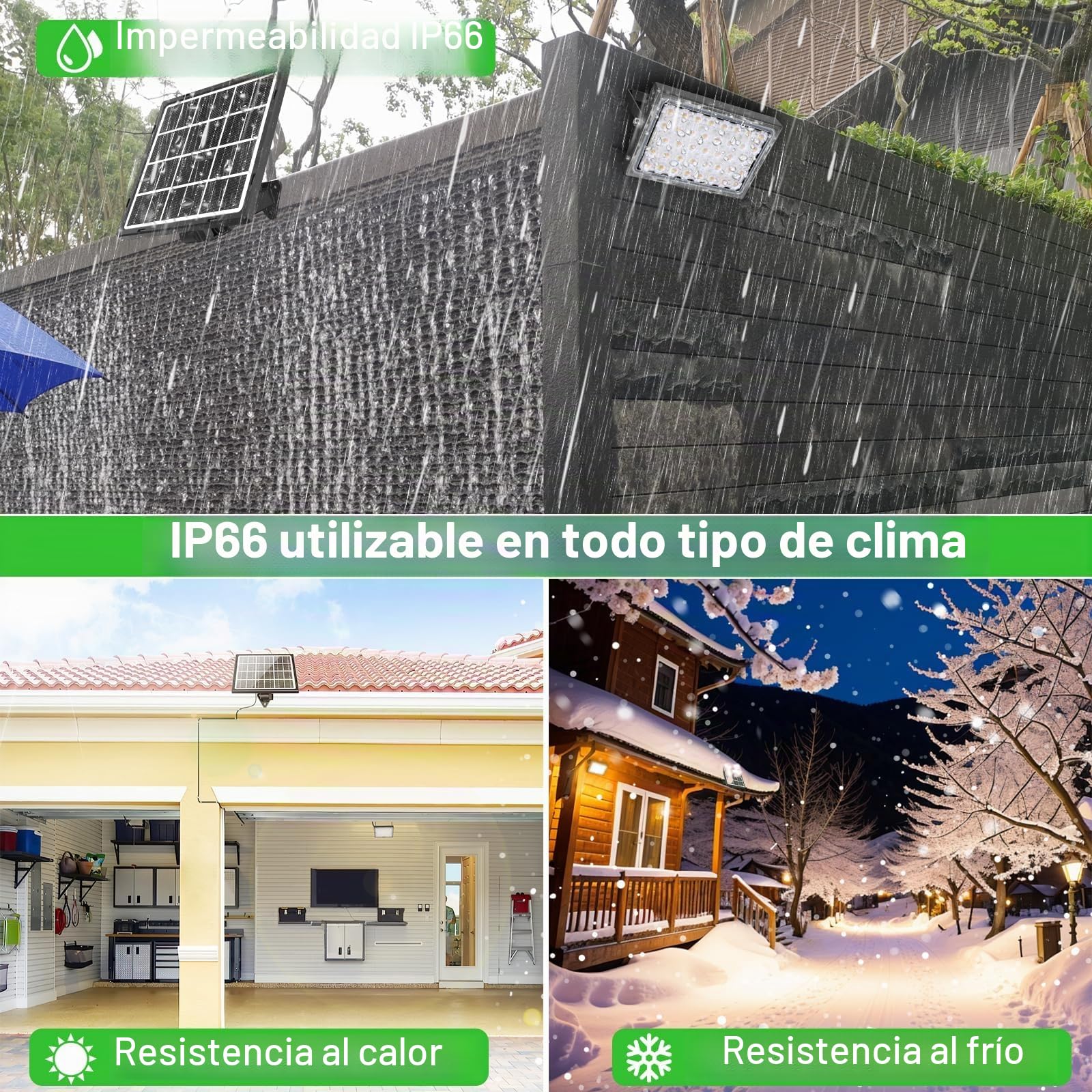 CLY Focos Led Exterior Solares Con Control Remoto 30W 2600LM Luz Solar