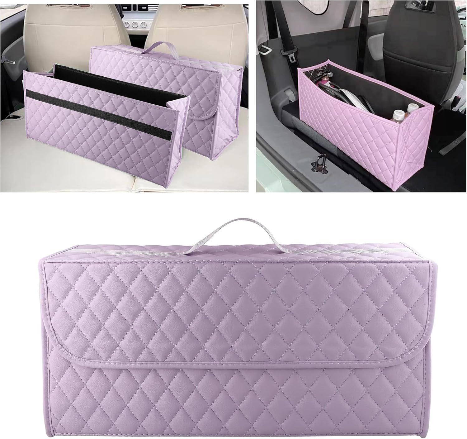 Trunk Organizer for Car,Foldable Car Organizer Back Seat,Tool Storage Organizer for Suv,Car Trunk Organizer and Storage for Sedan (Purple, 20 inch *9.5 inch)