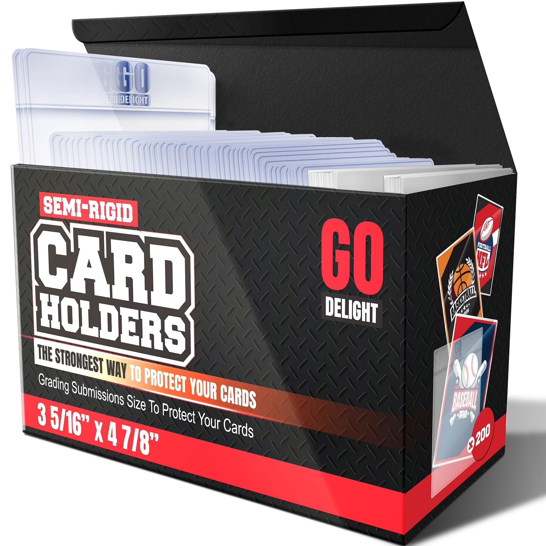 Semi Rigid Card Holders for PSA SGC, BGS, CSG Grading, 400 Bundle, Baseball Card Sleeves