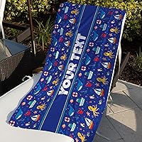 Vista 14 de Personalized Beach, Pool, Bath Towel for Kids - Robots, Custom Name/Text, Quick-Dry/Absorbent for Summer/Vacation/Children's Bathroom, Customized