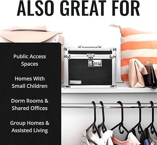 Miniatura 8 de Caja de seguridad Vaultz con combinación 725 x 10 x 775 pulgadas caja fuerte para dinero documentos y medicamentos color negro