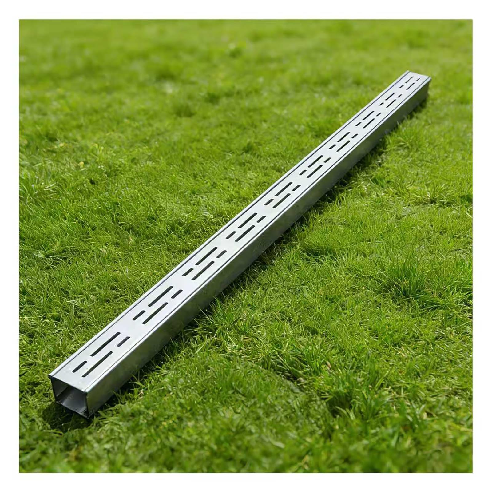 GLDYTVF Narrow Drainage Grate Kit Stainless Steel 304 Linear Drainage Channel Outdoor Garden Drainage Gutter Rainwater Linear Strainers (H5*W10CM / H1.96*W3.94IN)