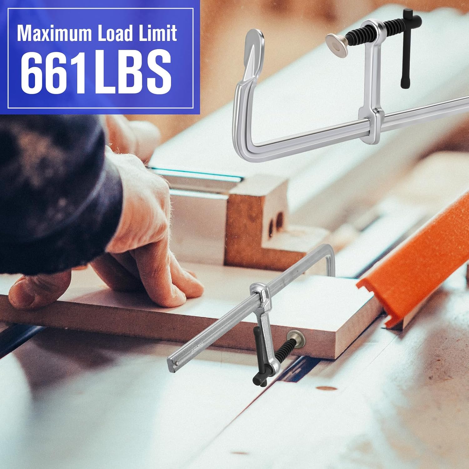 Landhoow 4 Pack Steel Welding Clamps Set 12 Inch Light-duty Drop Forged Steel Bar Clamps Steel F Clamps with Max 661Lbs Load Limit Throat Depth 3 inch for Welding Woodworking Metal working DIY Crafts Landhoow 4 Pack Steel Welding Clamps Set 12 Inch Light-duty Drop Forged Steel Bar Clamps Steel F Clamps with Max 661Lbs Load Limit Throat Depth 3 inch for Welding Woodworking Metal working DIY Crafts