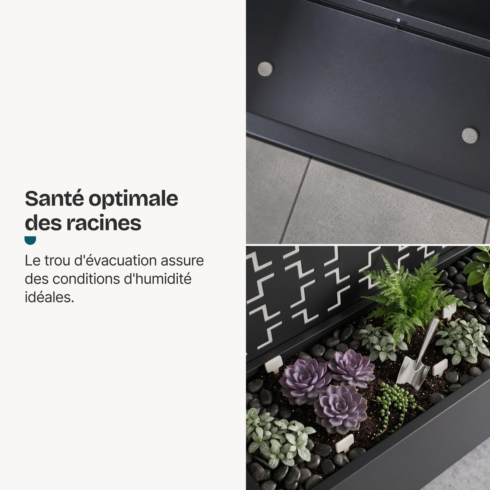 casa.pro Cloison de Séparation Aaskis 190 x 82 x 38 cm avec Bac à Fleurs Paravent Clôture avec Jardinière pour Extérieur Intérieur Jardin Terrasse Brise-Vue sur 4 roulettes Acier Galvanisé Noir