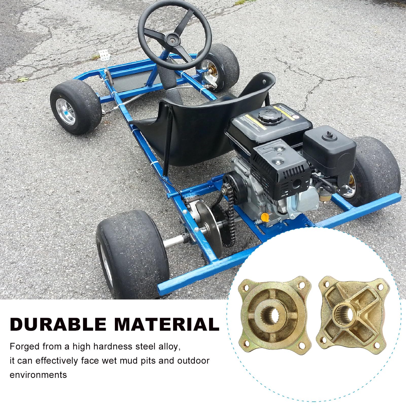 Moyeu d'essieu arrière de roue kuuleyn, 1 paire 4 étalons 24t môtes de roue d'essieu arrière spline 25 mm pour 125cc 150cc 200cc go kart atv quad