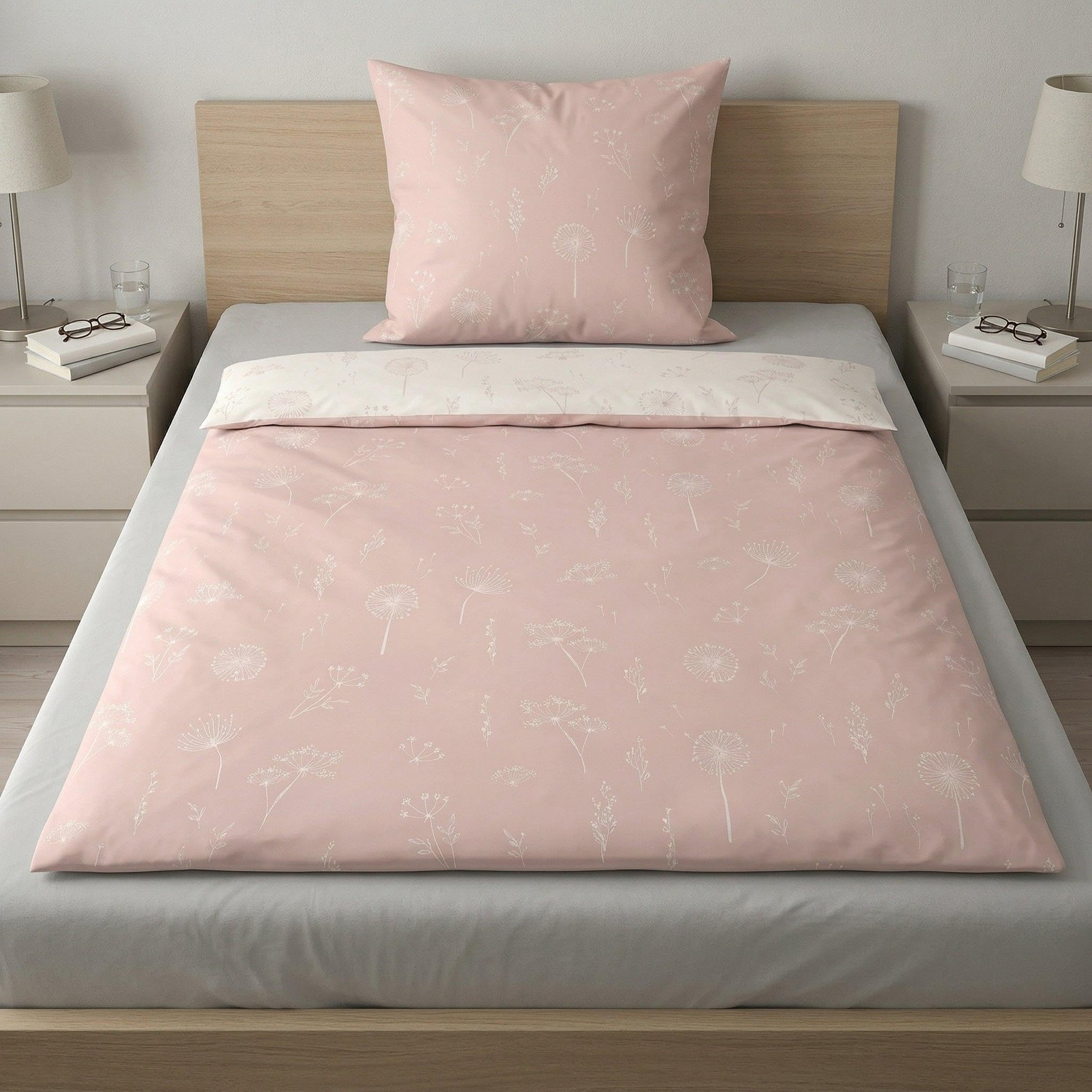 Kleine Wolke Leone Bettwäsche, Bettbezug, Cotton, Rose, 135 x 200 cm