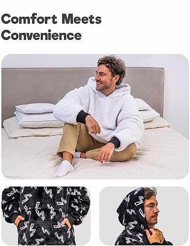 Miniatura 5 de Manta deportiva con capucha para hombres y niños, manta de gran tamaño para niños, adolescentes, adultos, fútbol y baloncesto con capucha para niños