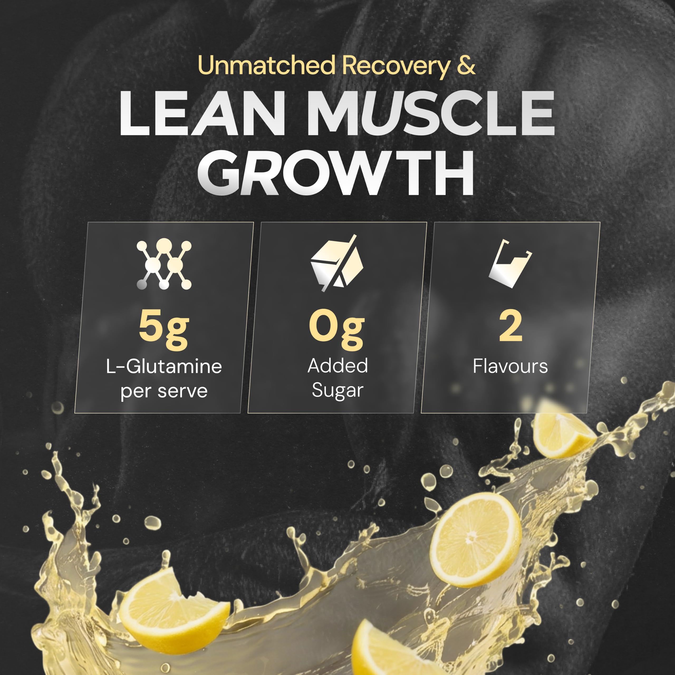 Nutrabay Gold L-Glutamine Supplement Powder 180g, Lemon Flavor β Post Workout Amino Acid for Muscle Growth & Recovery | 100% Authentic Supplement | No Banned Substances | Tested for Purity 1