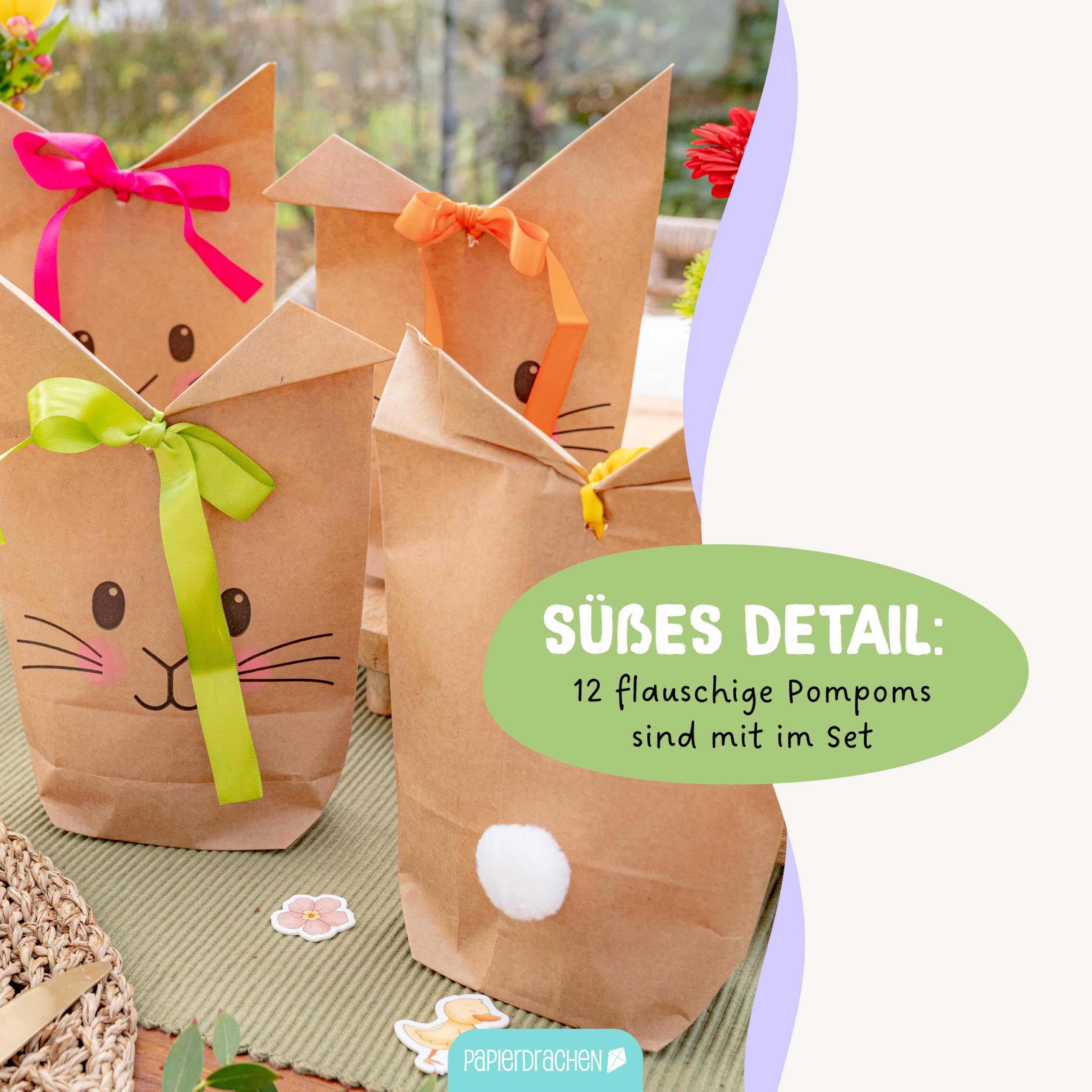 BOOSHMall 4 Pezzi Borsa Regalo di Pasqua, Sacchetto di Pasqua con Uova