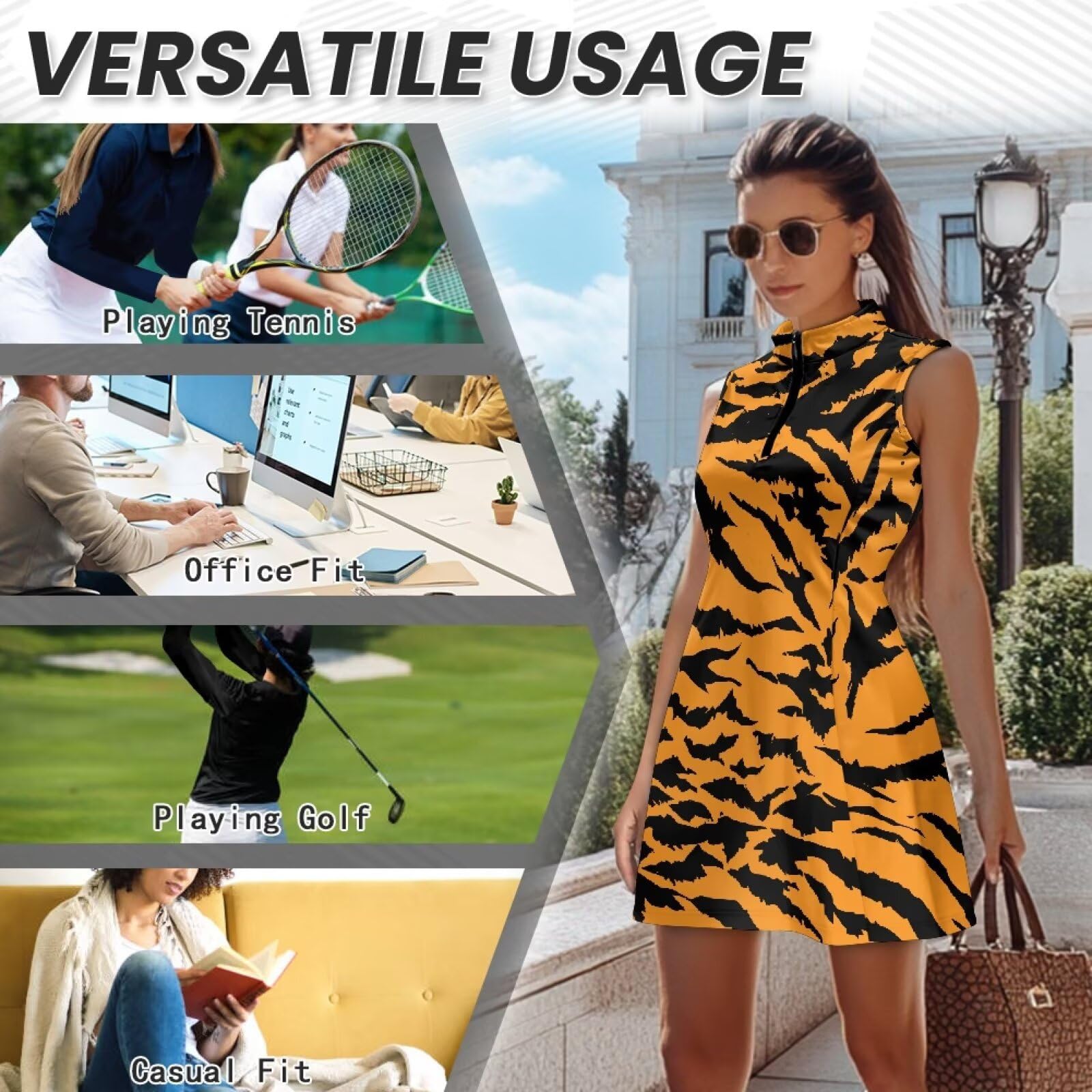 Vestido de tenis para mujer con pantalones cortos y bolsillos, ropa deportiva sin mangas, vestido de ejercicio atlético, trajes de golf