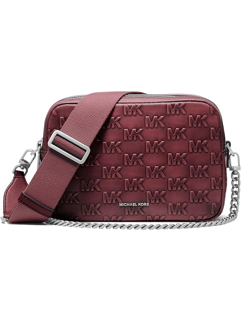 Red Michael Kors Bryant Med Double Zip Chain Camera Xbody