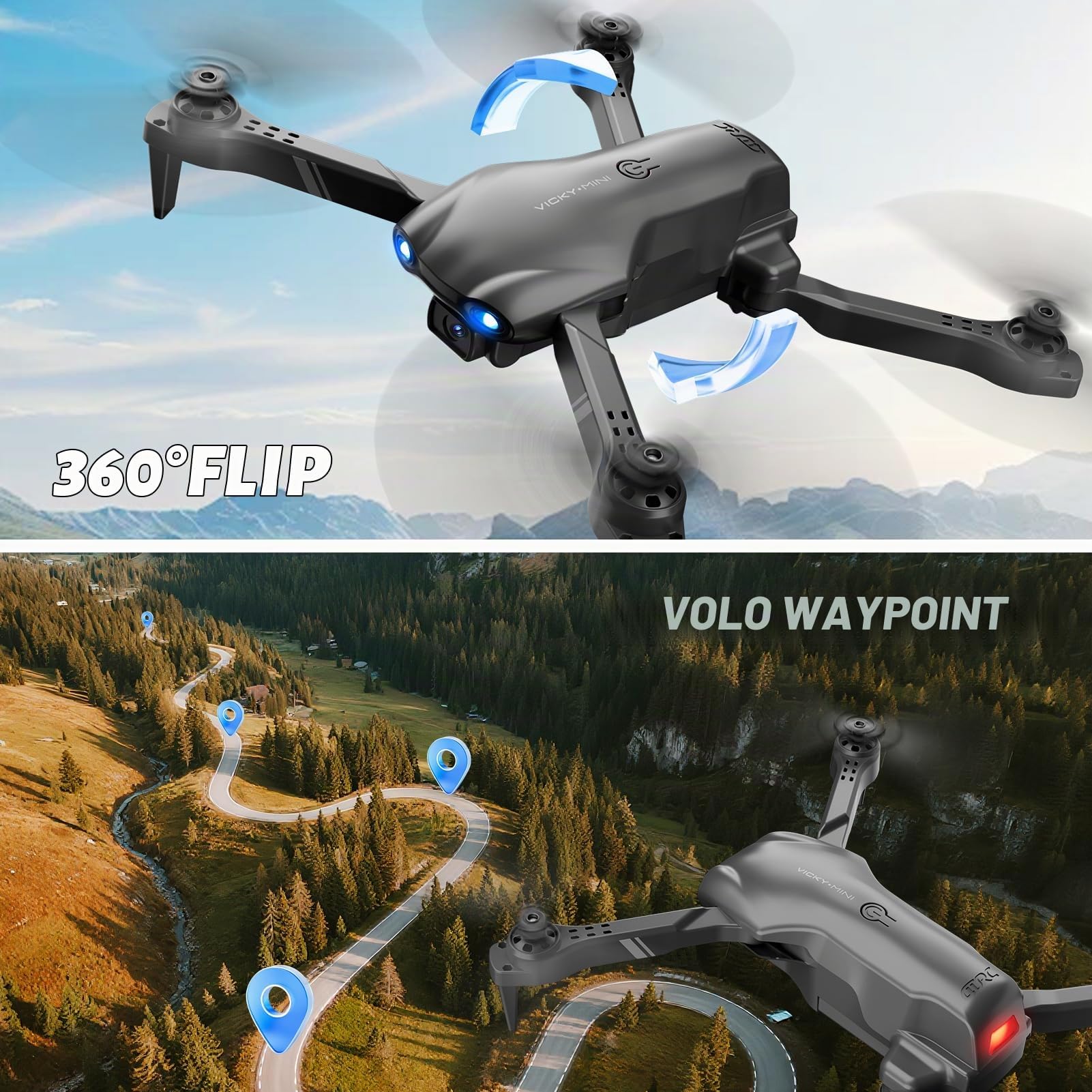 4DRC Drone con Telecamera HD 1080P Pieghevole Drone, RC Quadcopter Telecomandati Droni per Principianti e Bambini/Adulti, Giocattoli Regalo per Ragazzo e Uomo