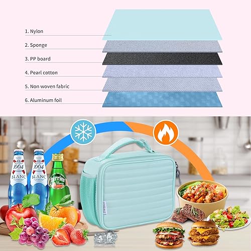 Miniatura 2 de Lonchera térmica para mujereshombres, lonchera reutilizable para oficina, trabajo, picnic, playa, a prueba de fugas, bolsa refrigerante congelable