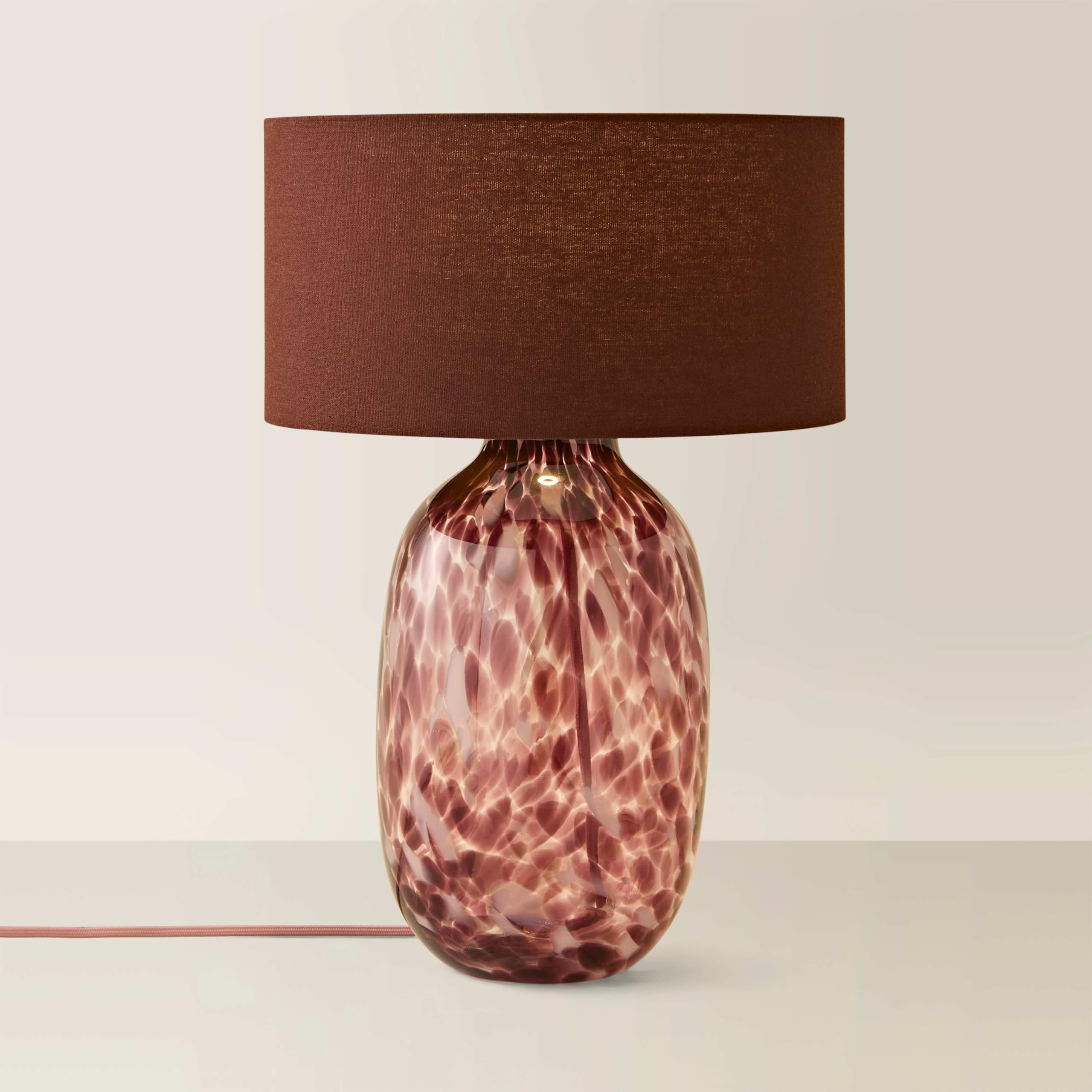 Valuelights Red - Burgundy | Belinda Burgundy Confetti Glass Table Lamp With Drum Shade And Bulb | Table Lamps, Home Décor & Improvement Essential