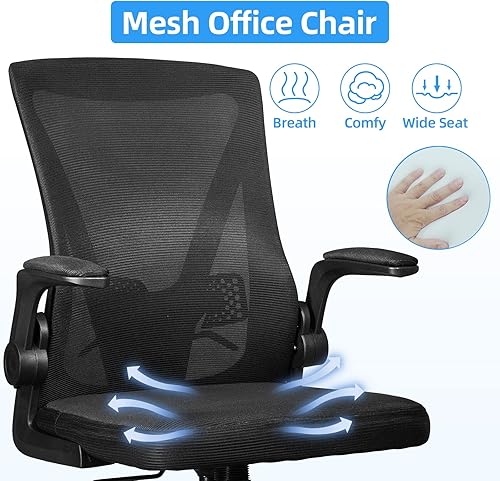 Miniatura 4 de Sillas de escritorio con ruedas silla ergonómica DualThunder de oficina silla de oficina de malla soporte trasero y brazos abatibles para adultos