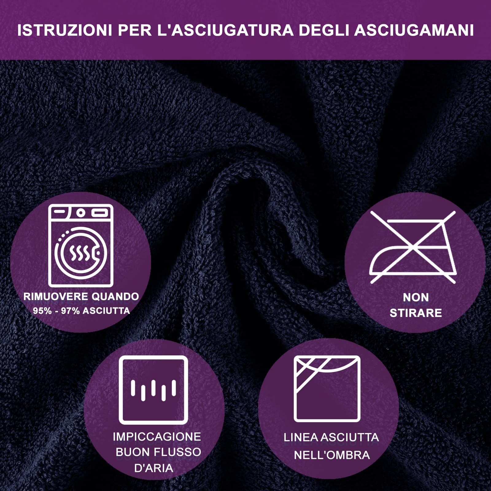 Sweet Needle Set di asciugamani - 2 asciugamani da bagno, 2 asciugamani e 2 salviette, uso quotidiano 500 g/m² filato ad anello, altamente assorbente per bagno, nero (confezione da 6)