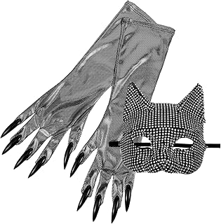 ABOOFAN Máscara Facial 1 Conjunto De Luvas Máscara Festa De Dança Adereços De Cosplay Fotografia De Festa Acessórios De Festa Luva De Cosplay Fornecimento De Festa Maquiagem Adereços