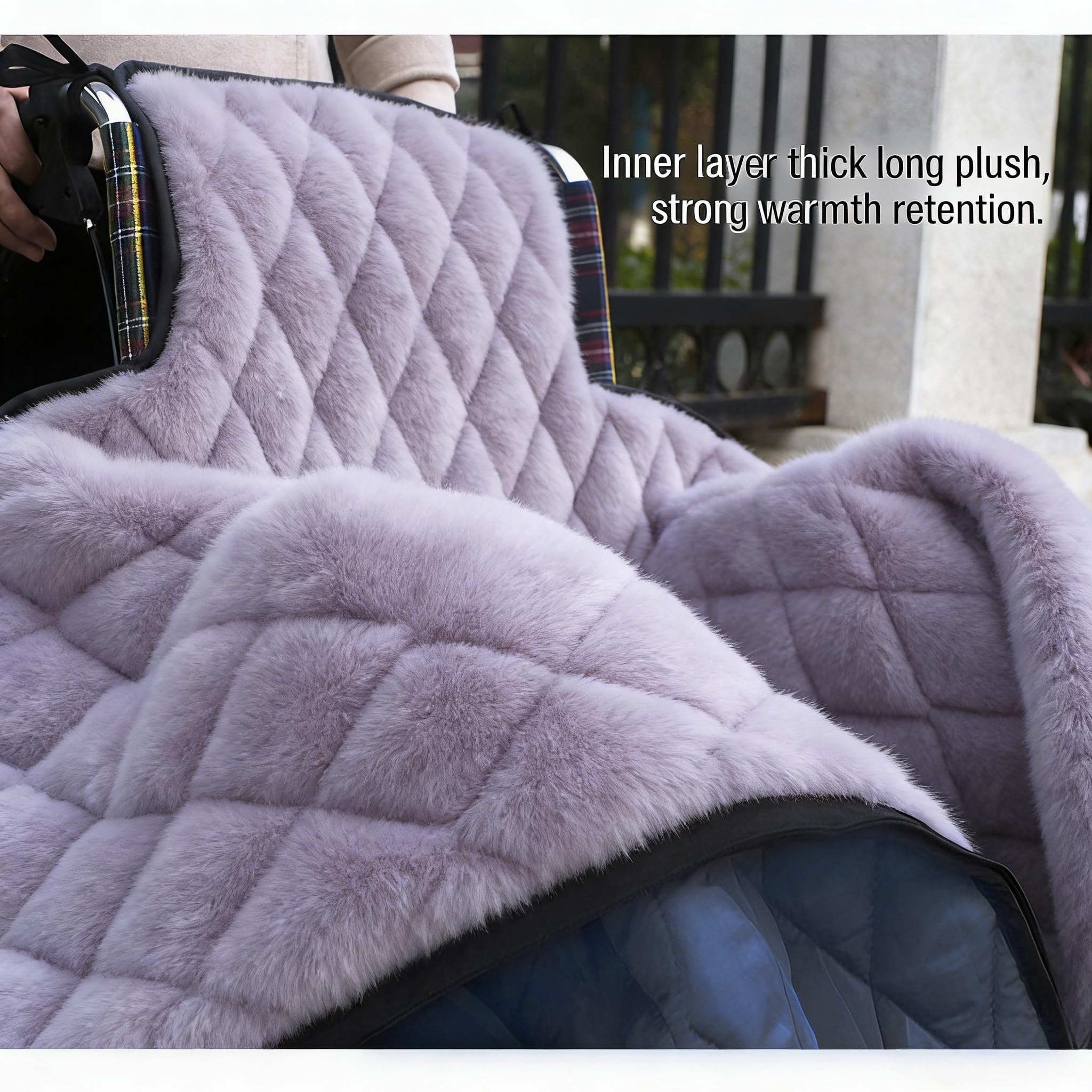 Funda para silla de ruedas para adultos, resistente al viento, manta de invierno para silla de ruedas, con fundas para zapatos y guantes, funda acogedora con forro polar con cremallera, para pacientes