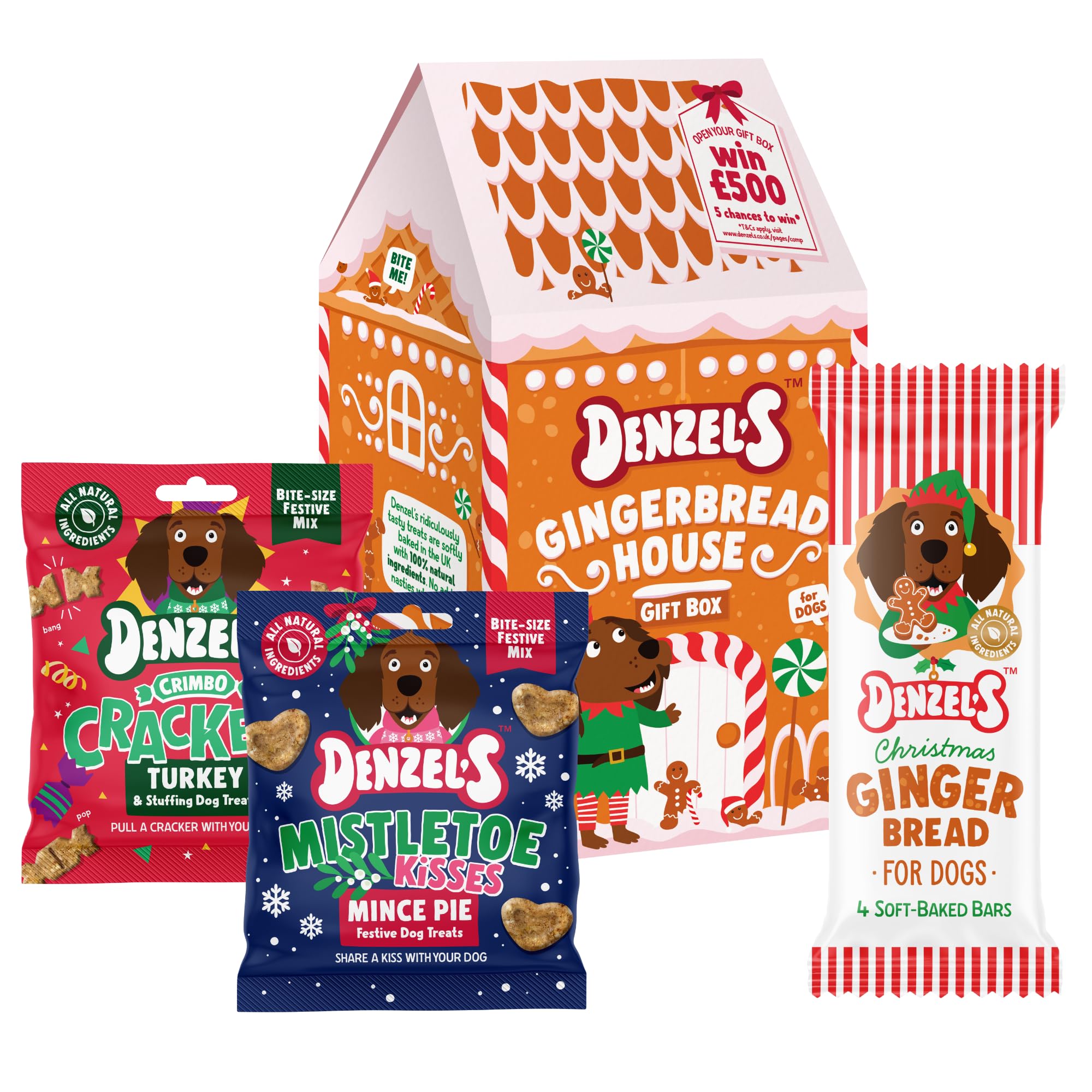 Denzel’s Christmas Dog treats - Gingerbread House Gift Box for Dogs (140g)
