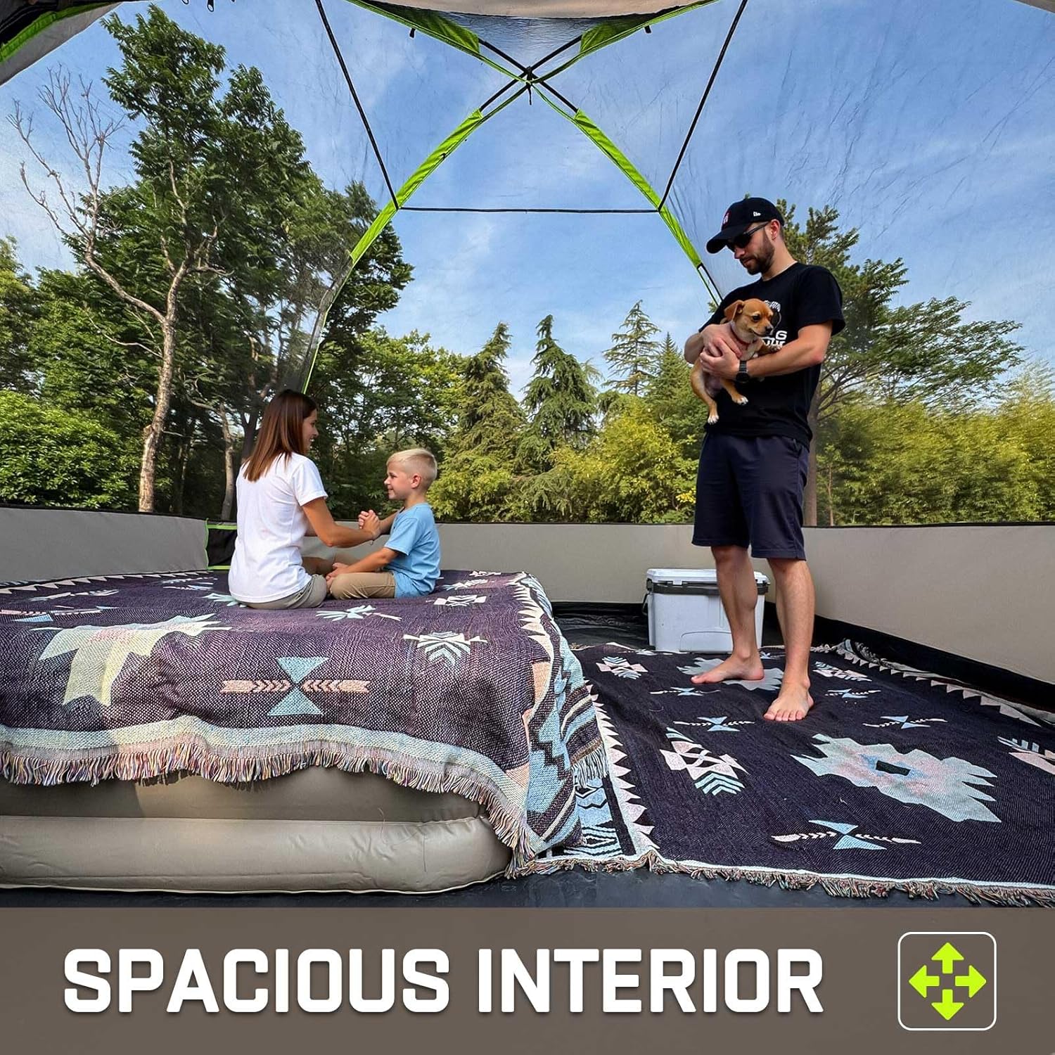 Happy Travel Camping Tent, 4/6 Person Dome Tents for Camping with Rainfly, Waterproof Clip Easy Setup Portable Family Tent with Mesh Windows, 20% More Headroom Backpacking Tents for Camping & Hiking