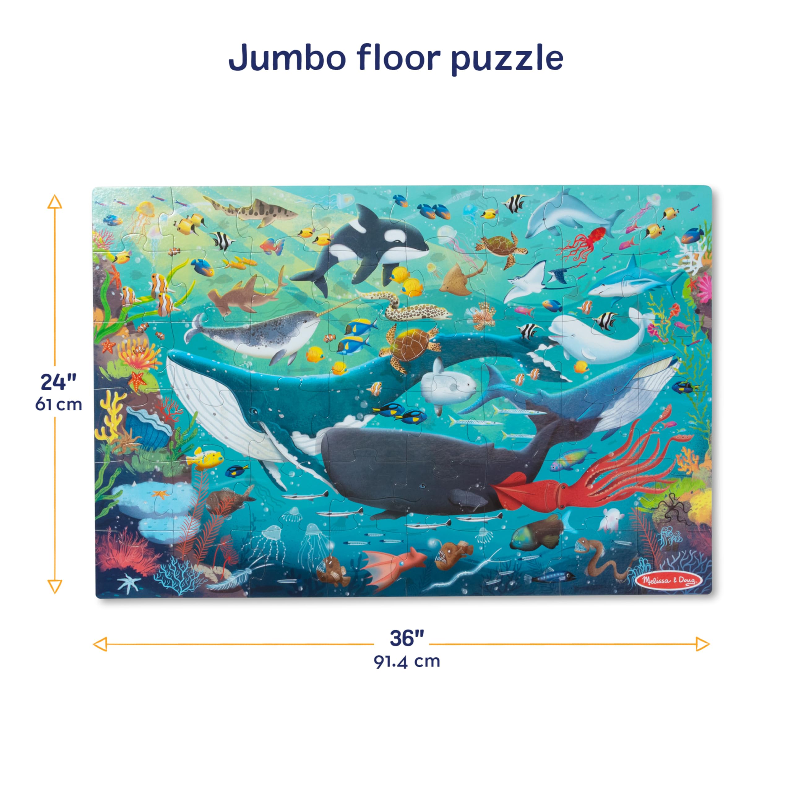 Melissa & Doug ¡Nuevo! Rompecabezas de piso submarino de 48 piezas