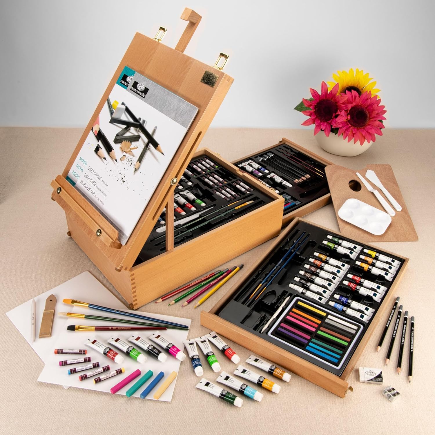 Royal & Langnickel 150-Piece All Media Easel Artist Set, Multicolor