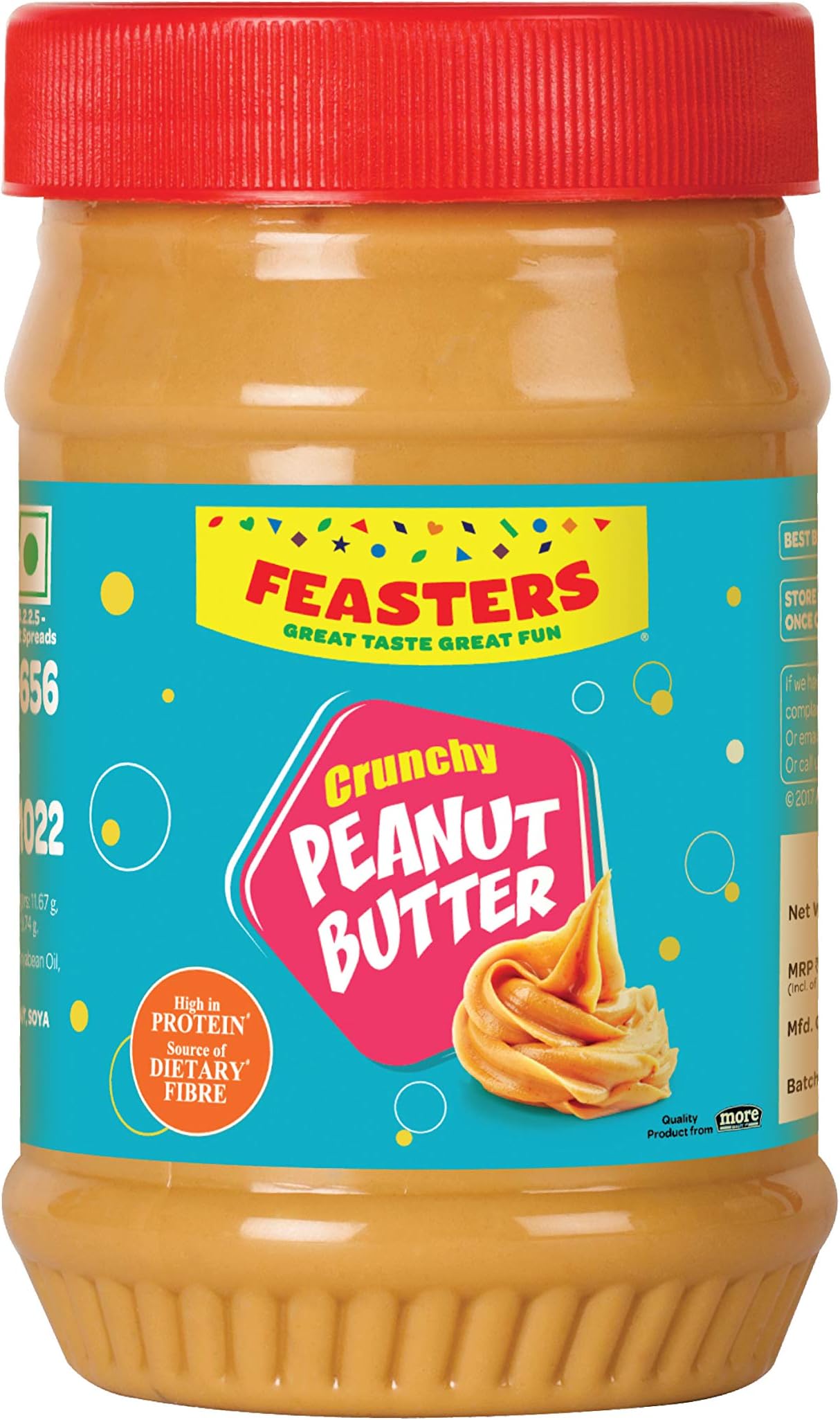 Feasters Peanut Butter Crunchy Bottle, 510g